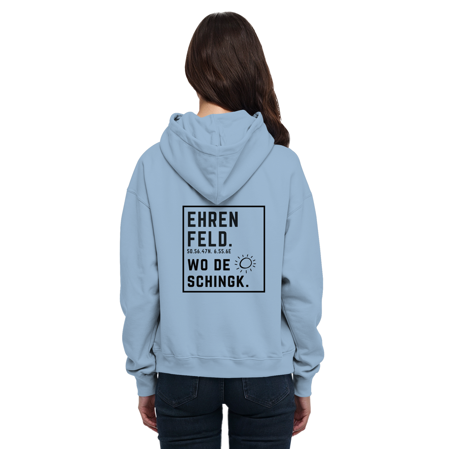 Wo de Sonn schingk - Ehrenfeld Druck Rücken - Basic Unisex Hoodie