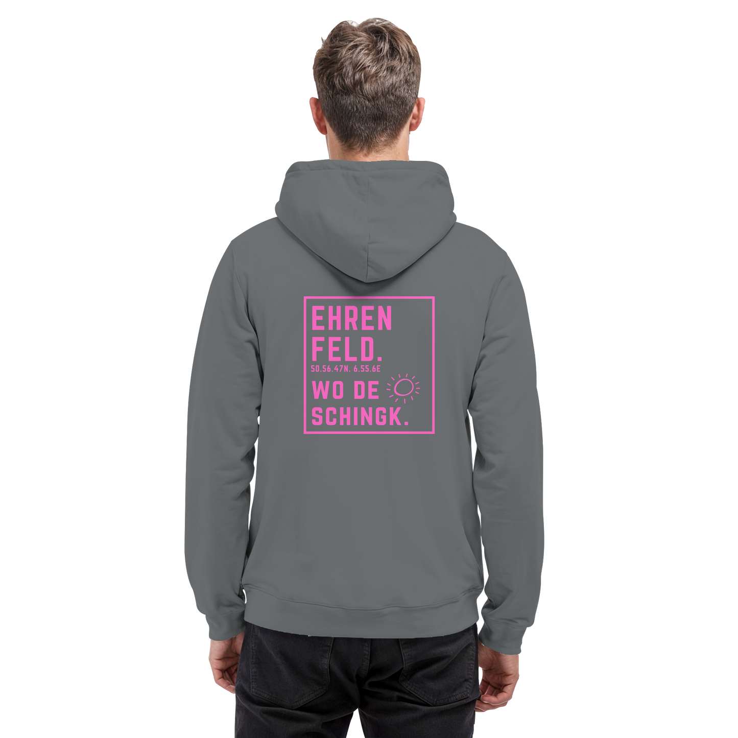 Wo de Sonn schingk - Ehrenfeld Druck Rücken  - Basic Unisex Hoodie