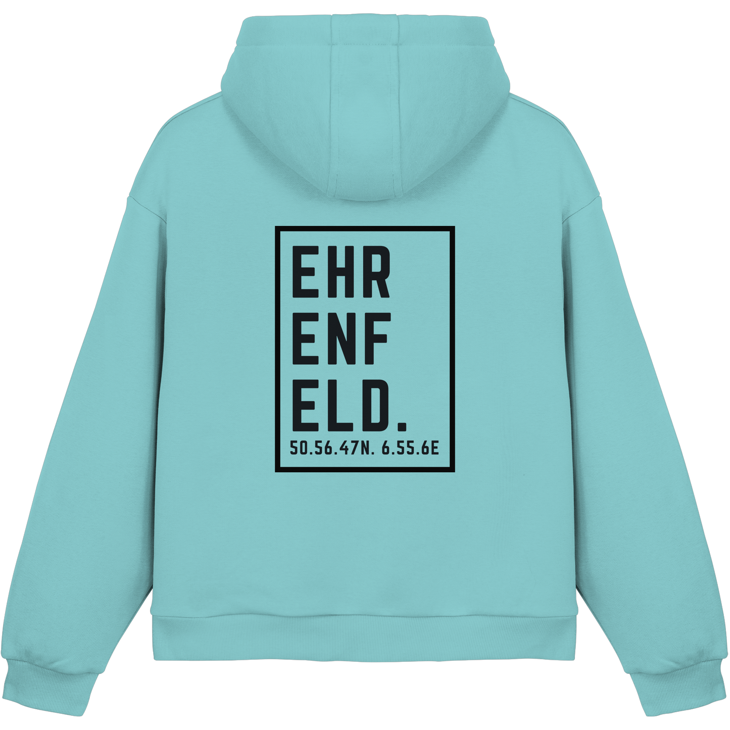 Ehrenfeld Koordinaten (großer Druck auf dem Rücken) - Fluffy Boxcut Hoodie