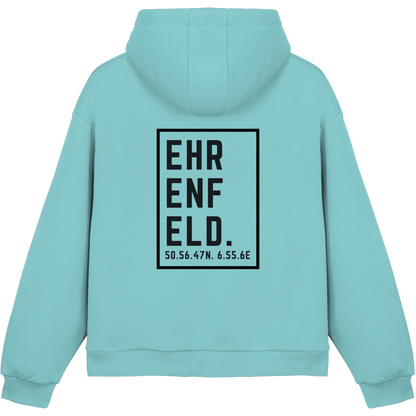 Ehrenfeld Koordinaten (großer Druck auf dem Rücken) - Fluffy Boxcut Hoodie