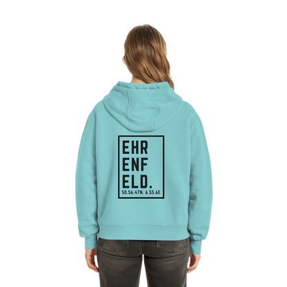 Ehrenfeld Koordinaten (großer Druck auf dem Rücken) - Fluffy Boxcut Hoodie