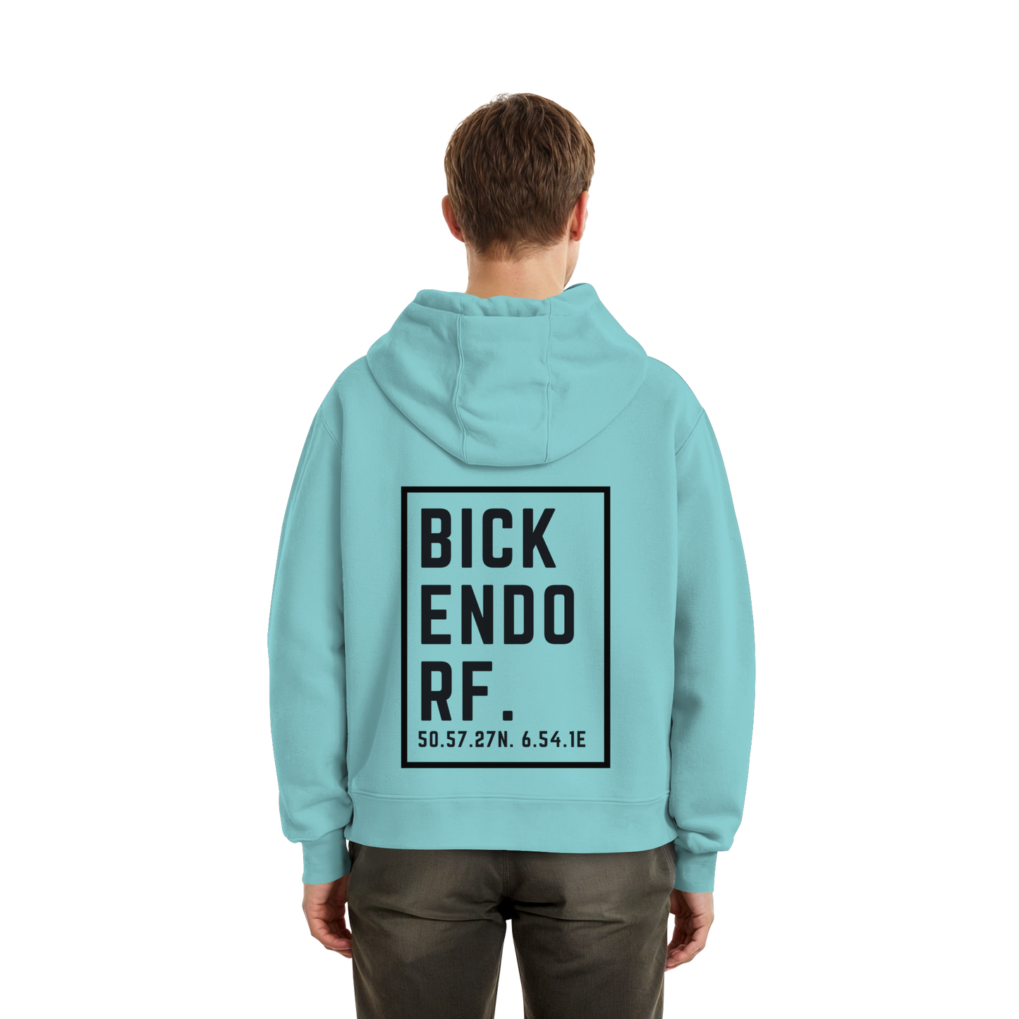 Bickendorf Koordinaten (großer Druck Rücken) - Fluffy Boxcut Hoodie