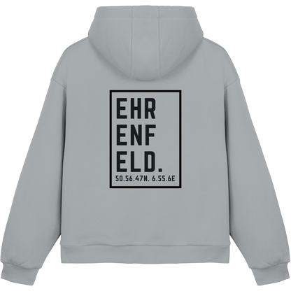 Ehrenfeld Koordinaten (großer Druck auf dem Rücken) - Fluffy Boxcut Hoodie