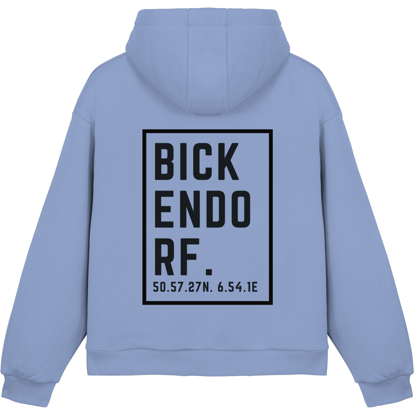 Bickendorf Koordinaten (großer Druck Rücken) - Fluffy Boxcut Hoodie