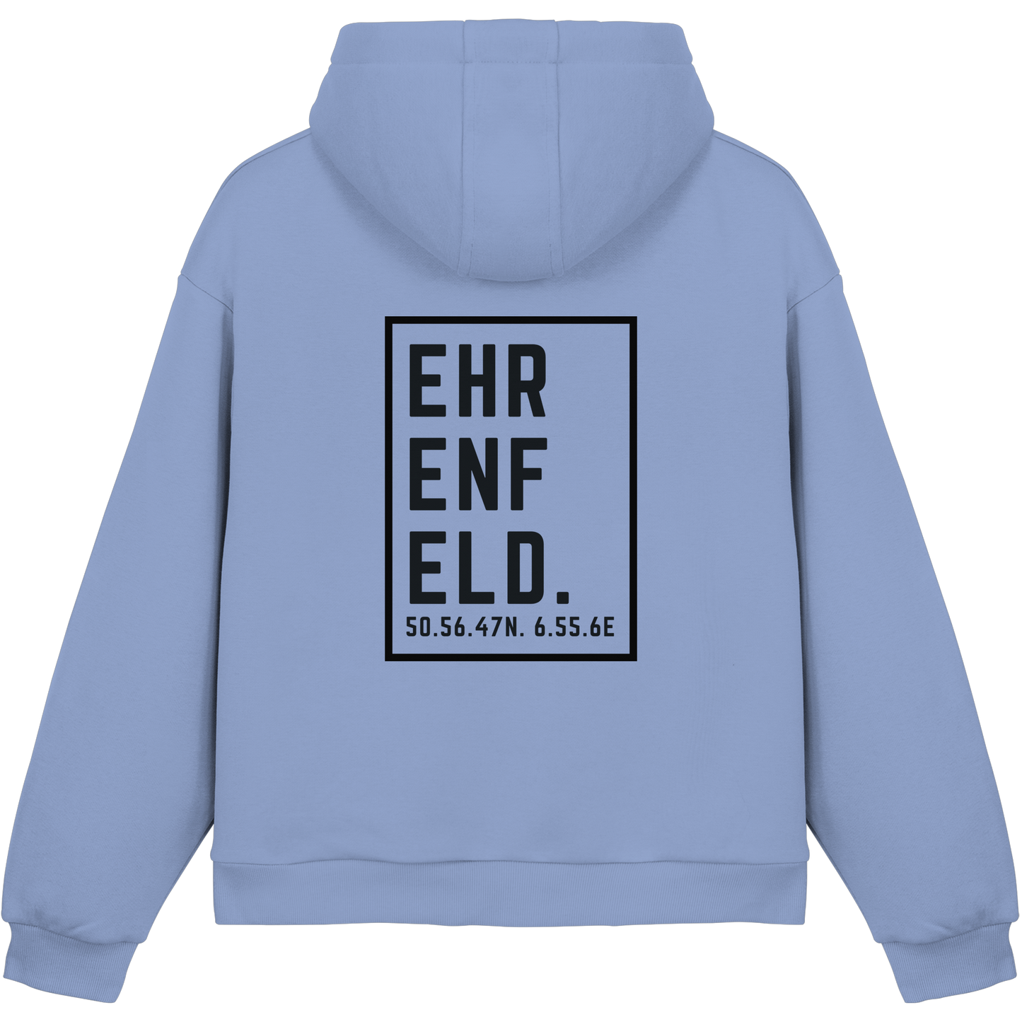 Ehrenfeld Koordinaten (großer Druck auf dem Rücken) - Fluffy Boxcut Hoodie