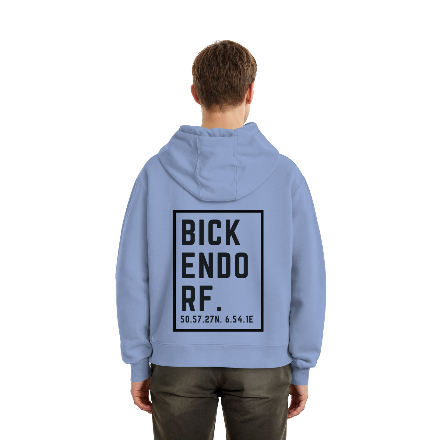 Bickendorf Koordinaten (großer Druck Rücken) - Fluffy Boxcut Hoodie