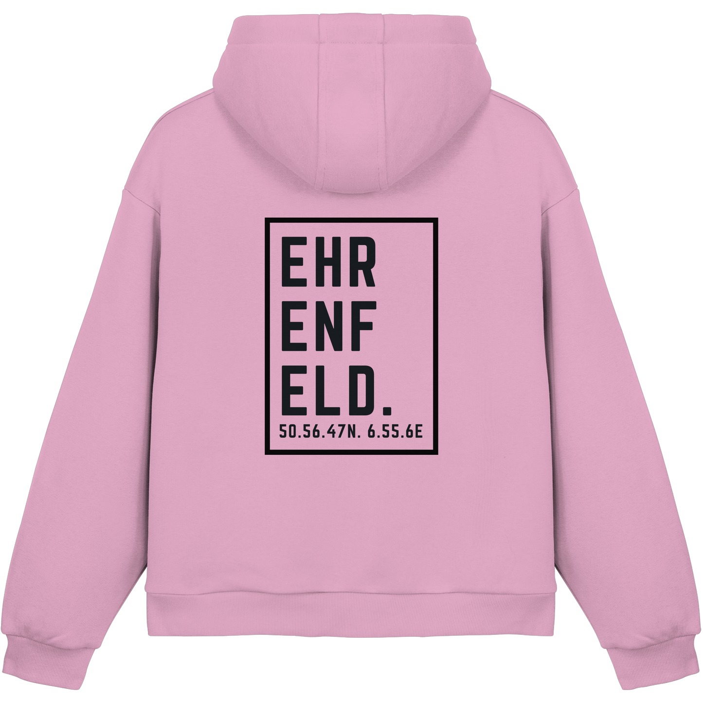Ehrenfeld Koordinaten (großer Druck auf dem Rücken) - Fluffy Boxcut Hoodie