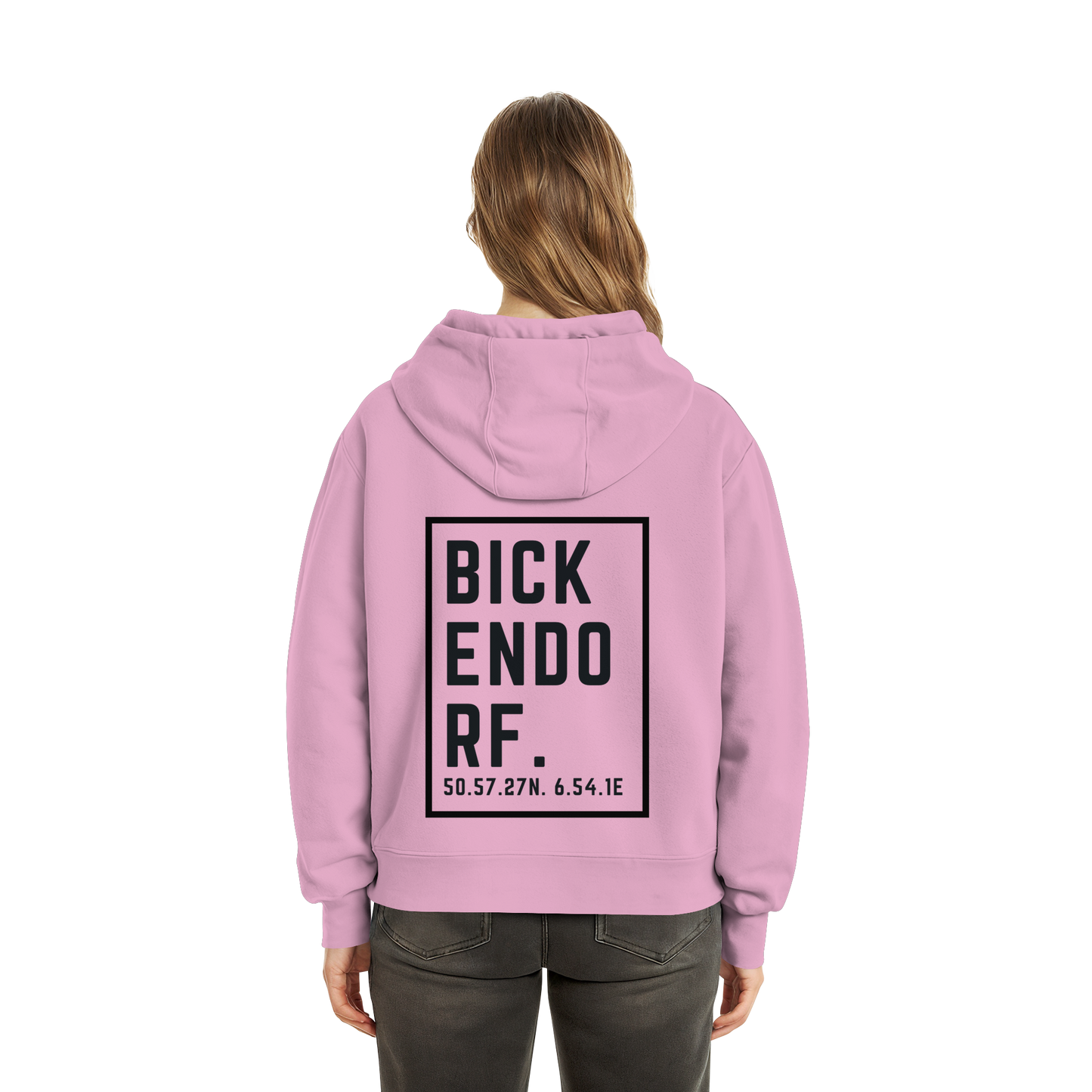 Bickendorf Koordinaten (großer Druck Rücken) - Fluffy Boxcut Hoodie