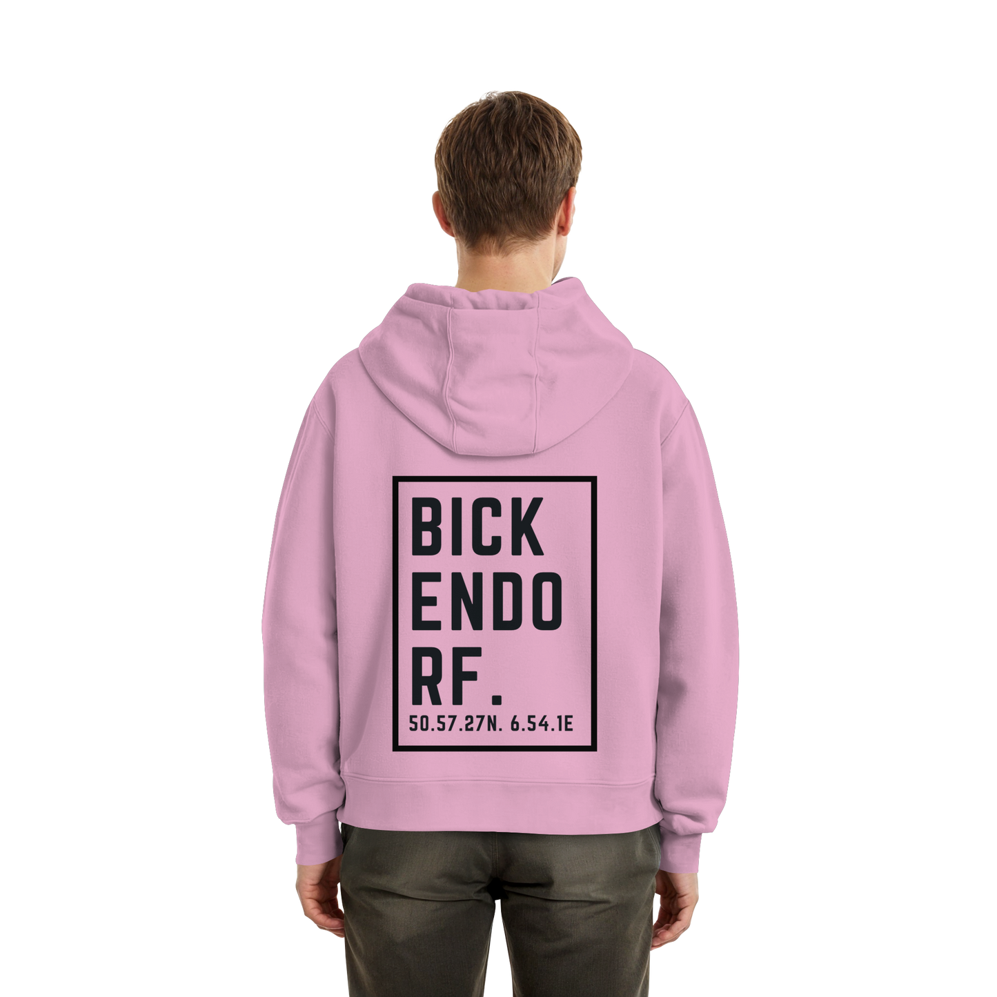 Bickendorf Koordinaten (großer Druck Rücken) - Fluffy Boxcut Hoodie