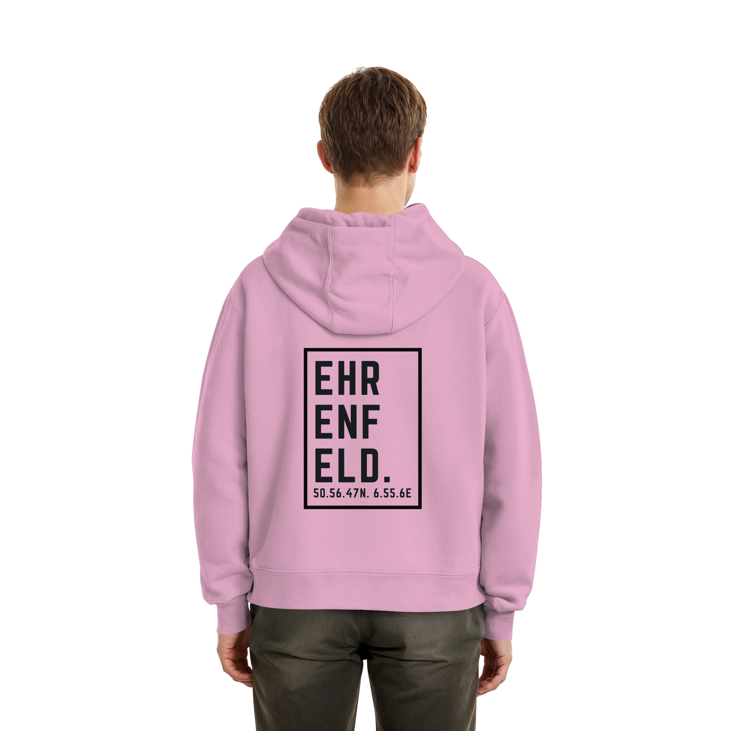 Ehrenfeld Koordinaten (großer Druck auf dem Rücken) - Fluffy Boxcut Hoodie