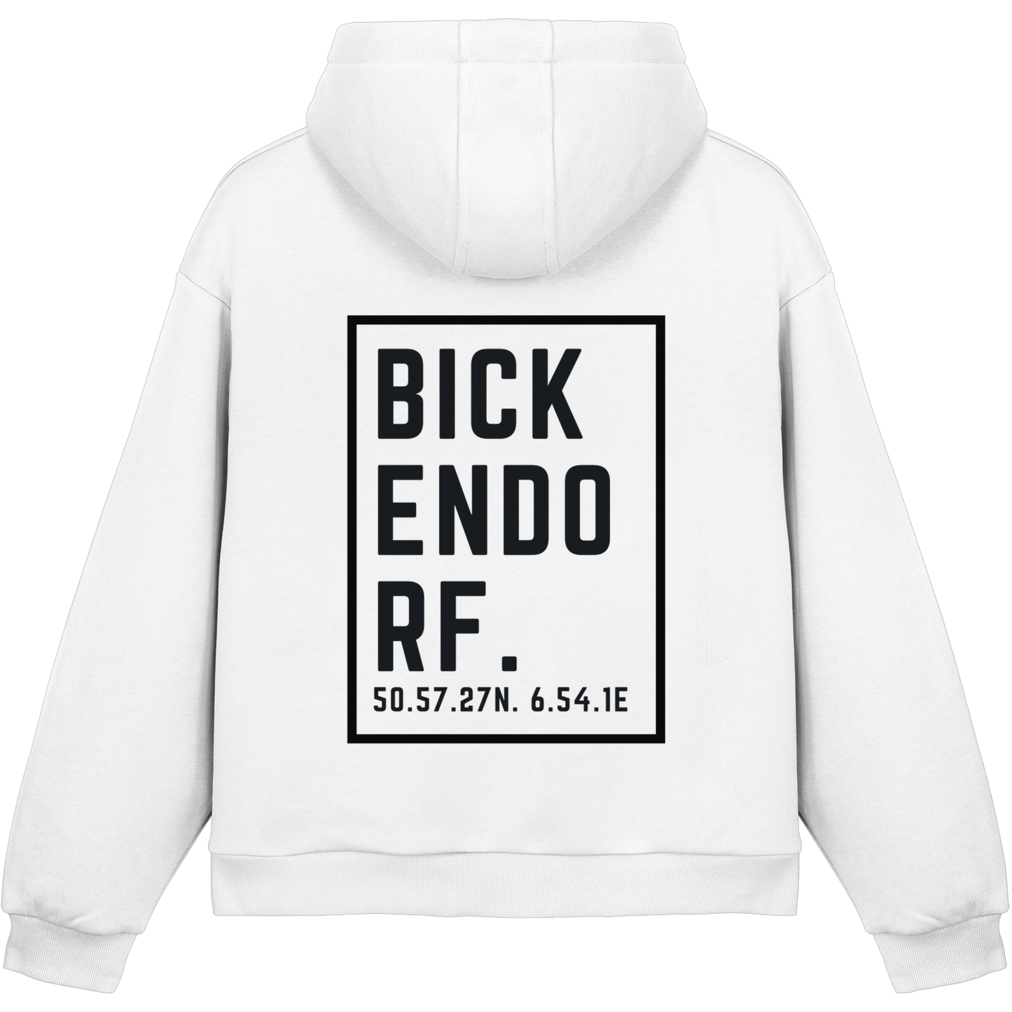 Bickendorf Koordinaten (großer Druck Rücken) - Fluffy Boxcut Hoodie