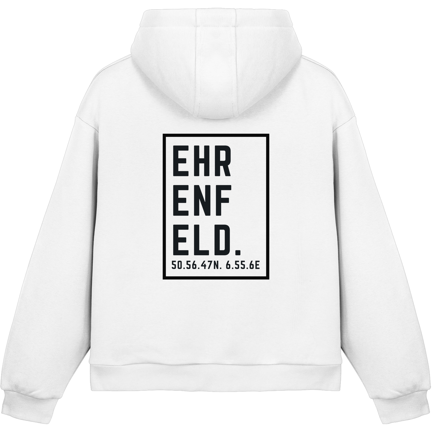 Ehrenfeld Koordinaten (großer Druck auf dem Rücken) - Fluffy Boxcut Hoodie