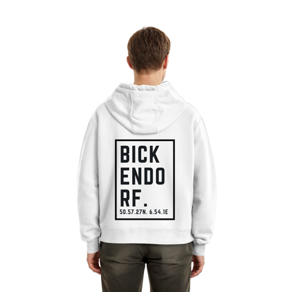 Bickendorf Koordinaten (großer Druck Rücken) - Fluffy Boxcut Hoodie