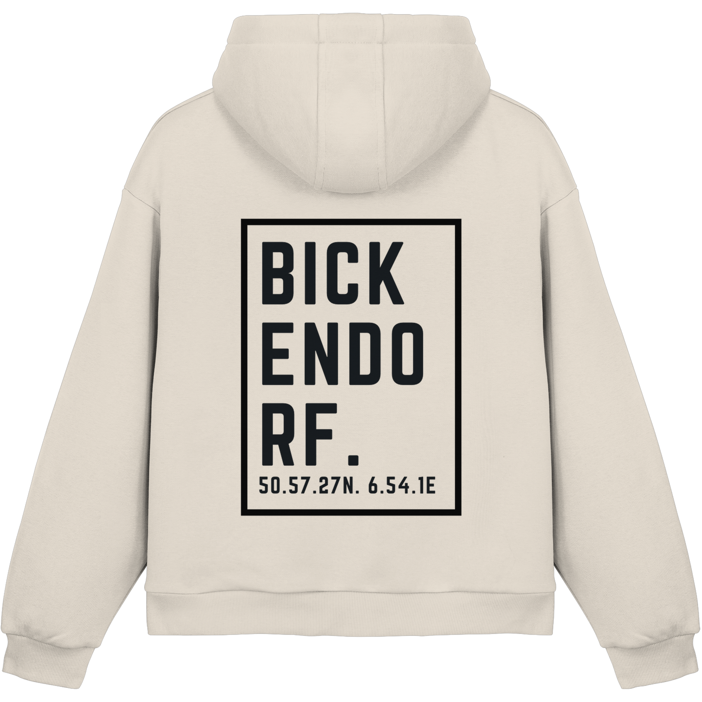 Bickendorf Koordinaten (großer Druck Rücken) - Fluffy Boxcut Hoodie