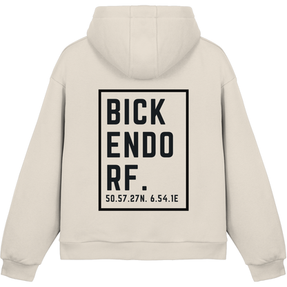 Bickendorf Koordinaten (großer Druck Rücken) - Fluffy Boxcut Hoodie
