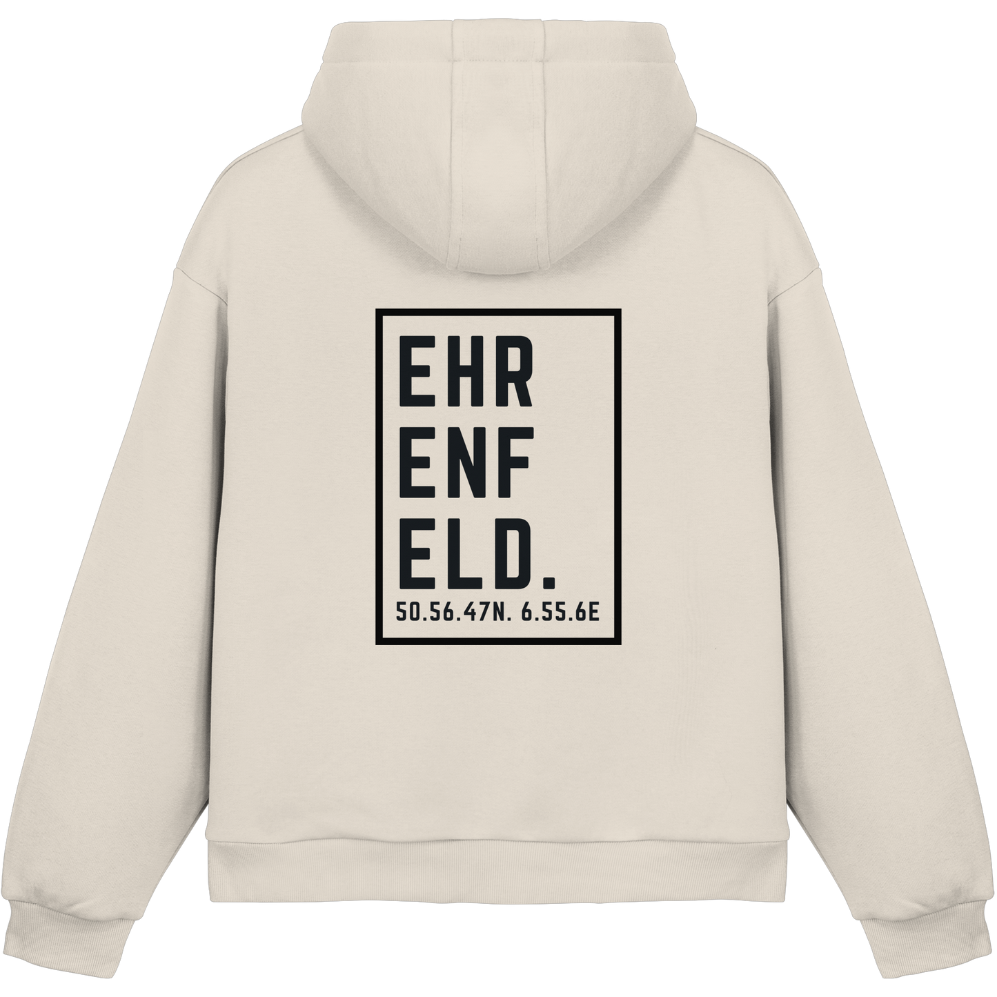 Ehrenfeld Koordinaten (großer Druck auf dem Rücken) - Fluffy Boxcut Hoodie
