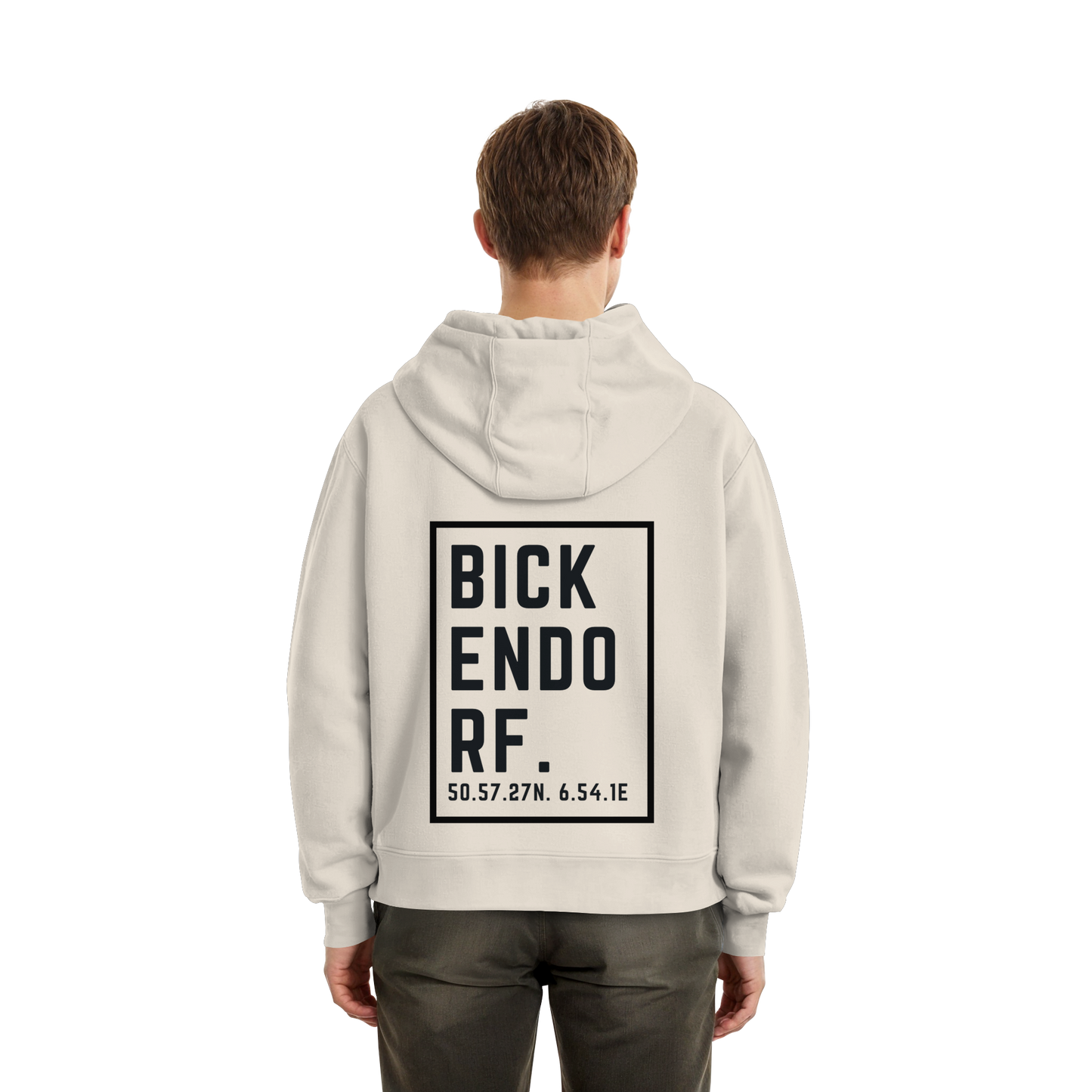 Bickendorf Koordinaten (großer Druck Rücken) - Fluffy Boxcut Hoodie