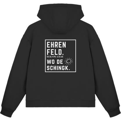 Wo de Sonn schingk - Ehrenfeld Druck Rücken  - Fluffy Boxcut Zipper