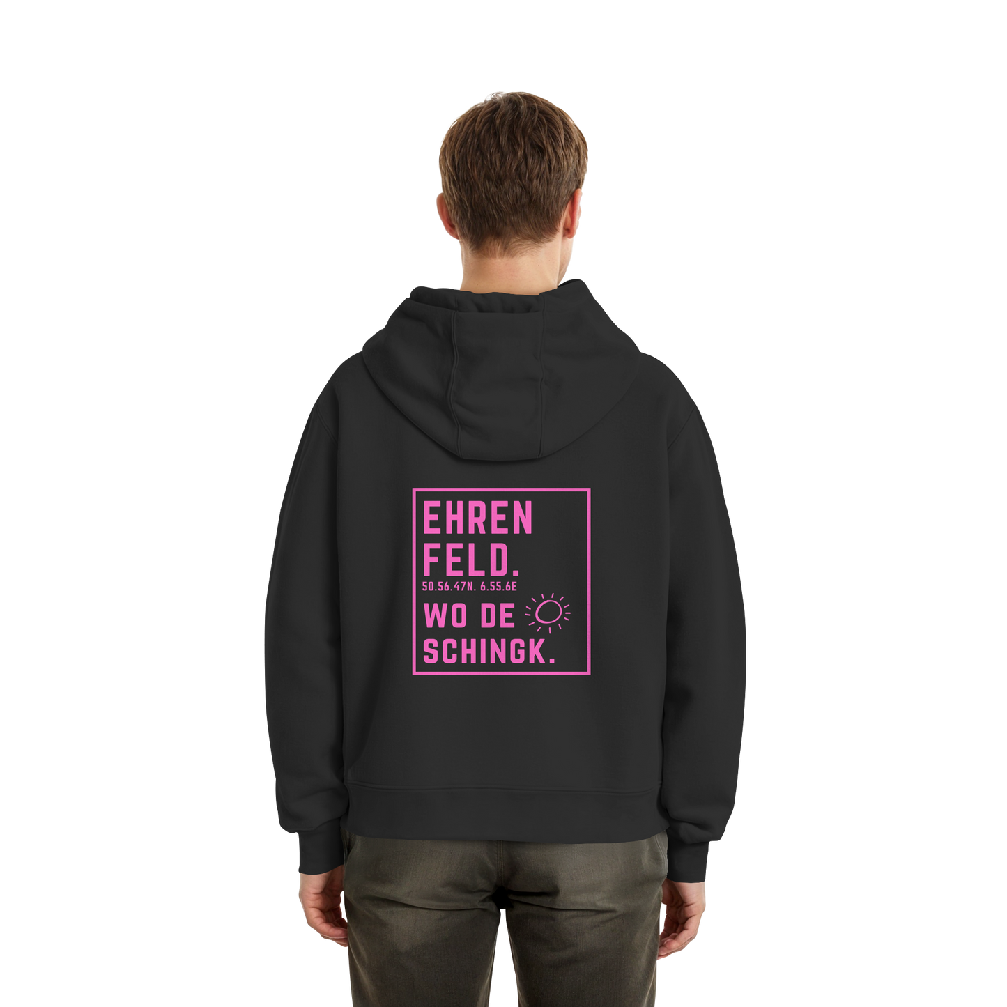 Wo de Sonn schingk - Ehrenfeld Druck Rücken  - Fluffy Boxcut Zipper