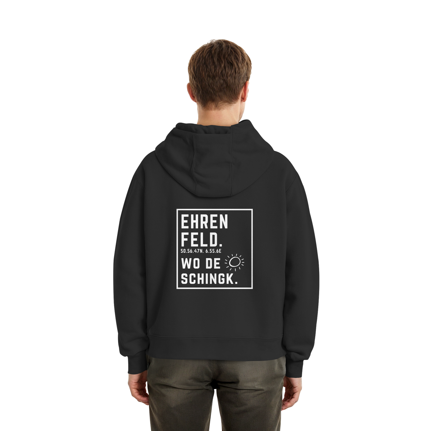 Wo de Sonn schingk - Ehrenfeld Druck Rücken  - Fluffy Boxcut Zipper