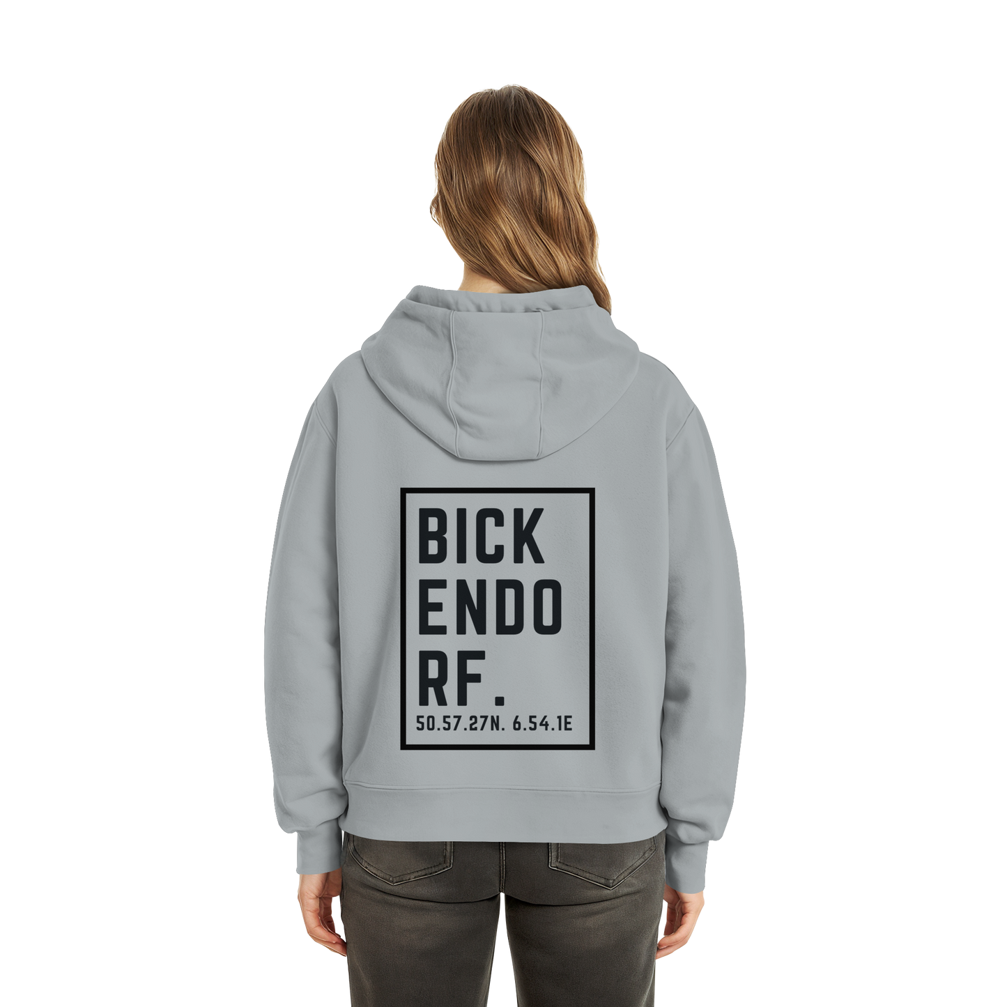Bickendorf Koordinaten (großer Druck auf dem Rücken) - Fluffy Boxcut Zipper