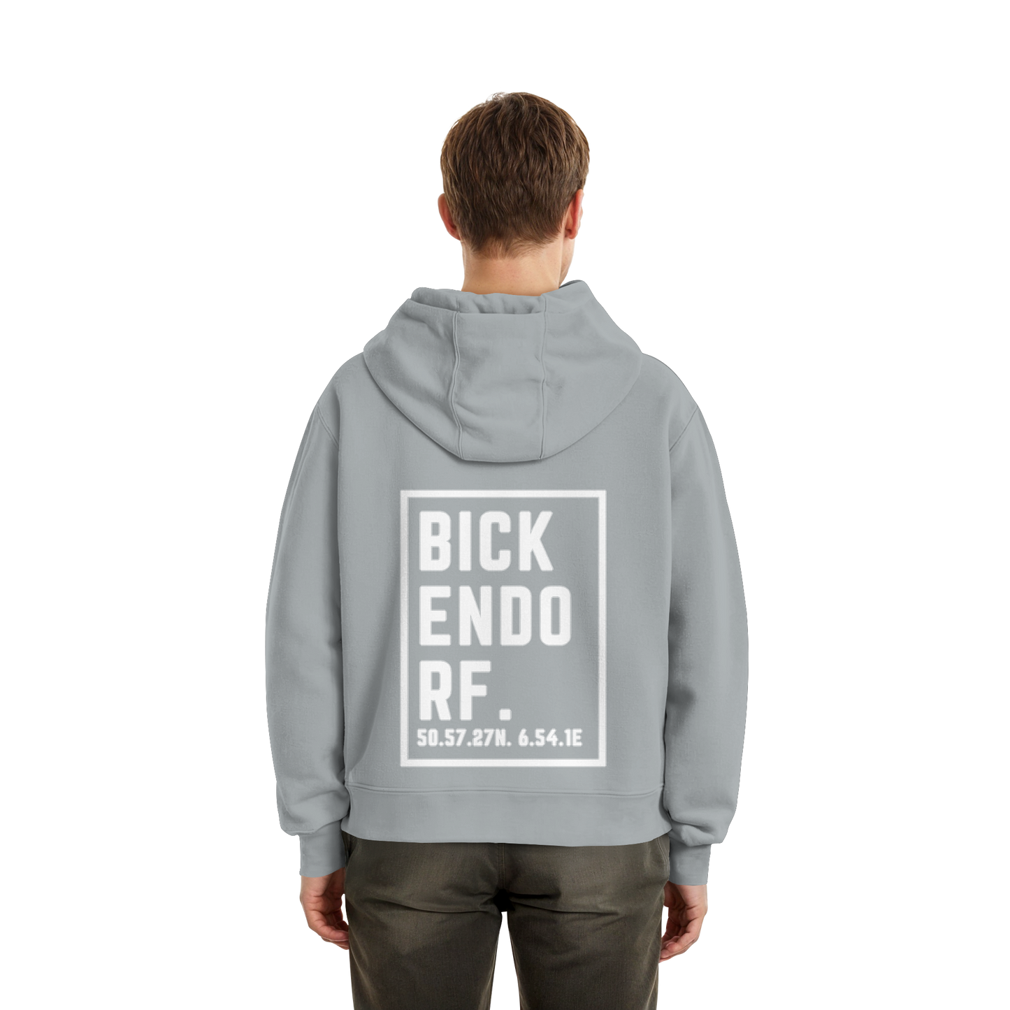 Bickendorf Koordinaten (großer Druck auf dem Rücken) - Fluffy Boxcut Zipper