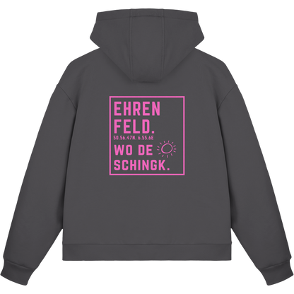 Wo de Sonn schingk - Ehrenfeld Druck Rücken  - Fluffy Boxcut Zipper