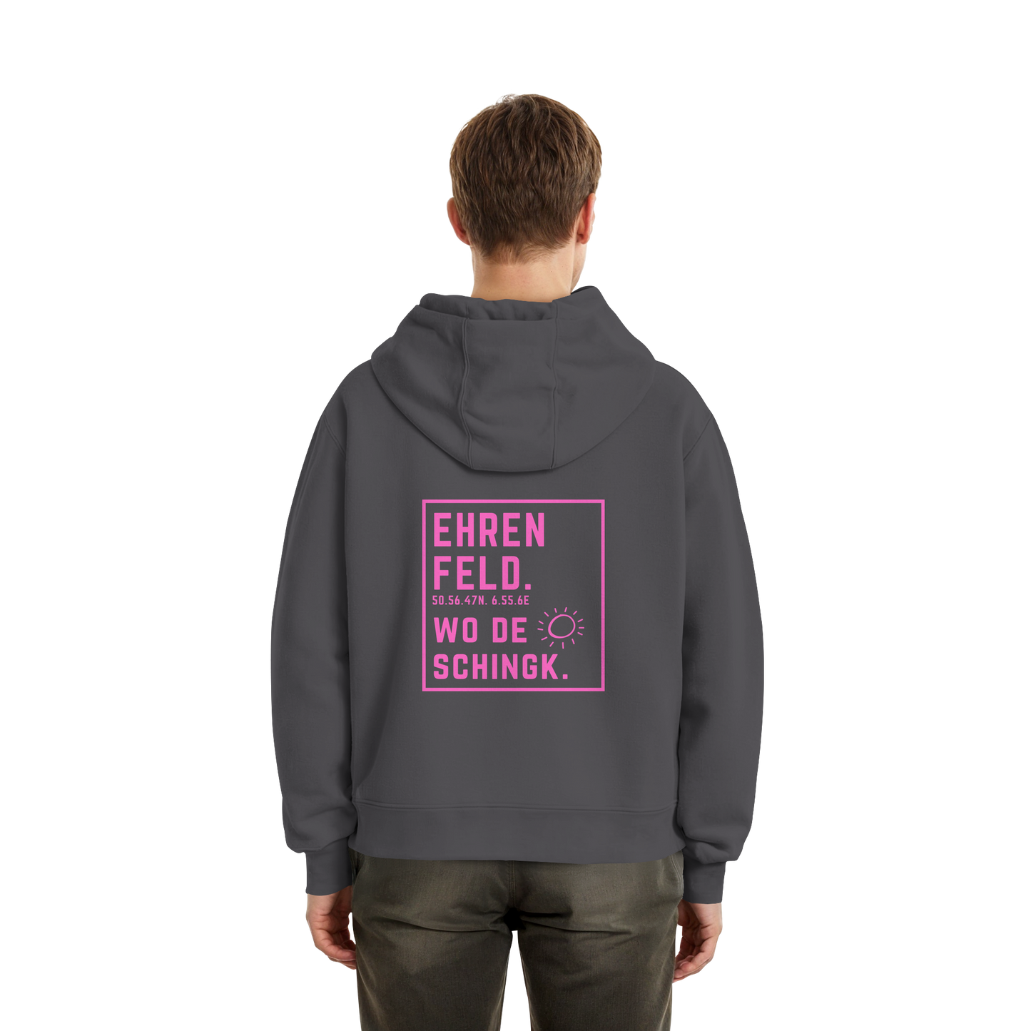 Wo de Sonn schingk - Ehrenfeld Druck Rücken  - Fluffy Boxcut Zipper