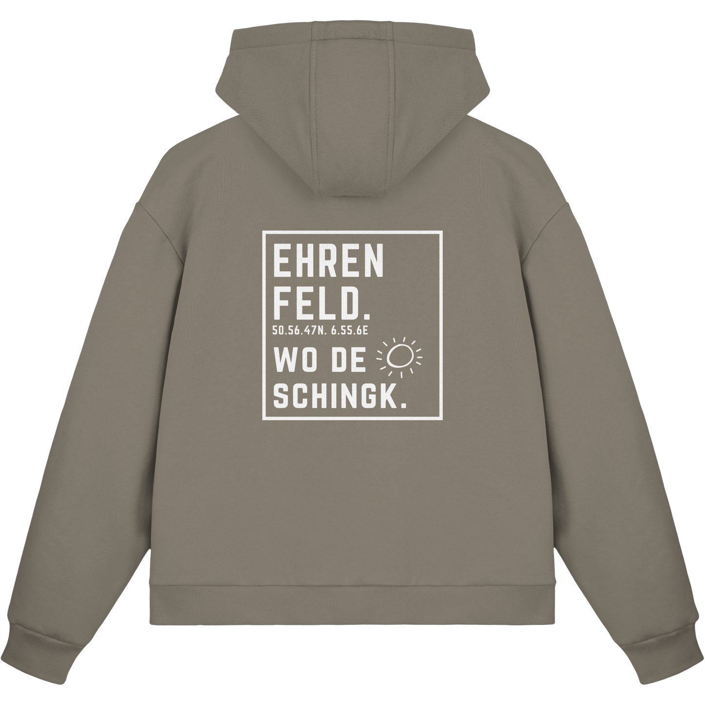 Wo de Sonn schingk - Ehrenfeld Druck Rücken  - Fluffy Boxcut Zipper