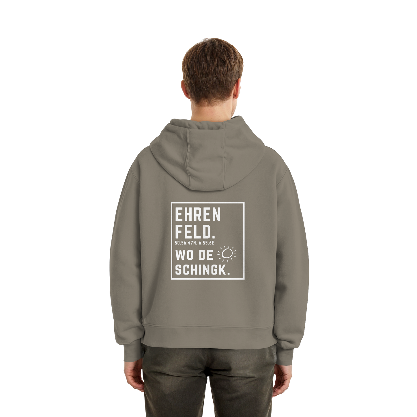 Wo de Sonn schingk - Ehrenfeld Druck Rücken  - Fluffy Boxcut Zipper