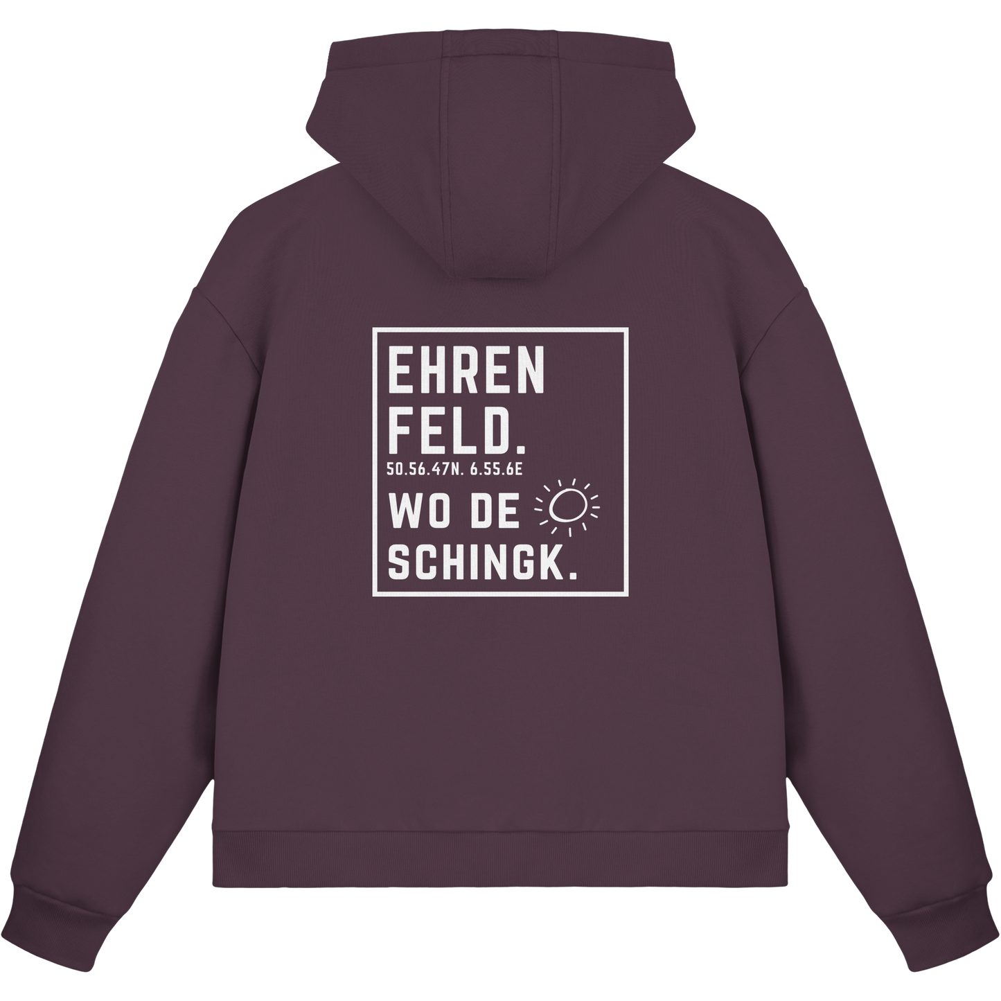 Wo de Sonn schingk - Ehrenfeld Druck Rücken  - Fluffy Boxcut Zipper