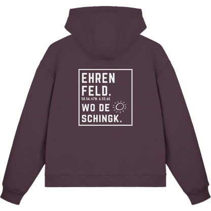 Wo de Sonn schingk - Ehrenfeld Druck Rücken  - Fluffy Boxcut Zipper