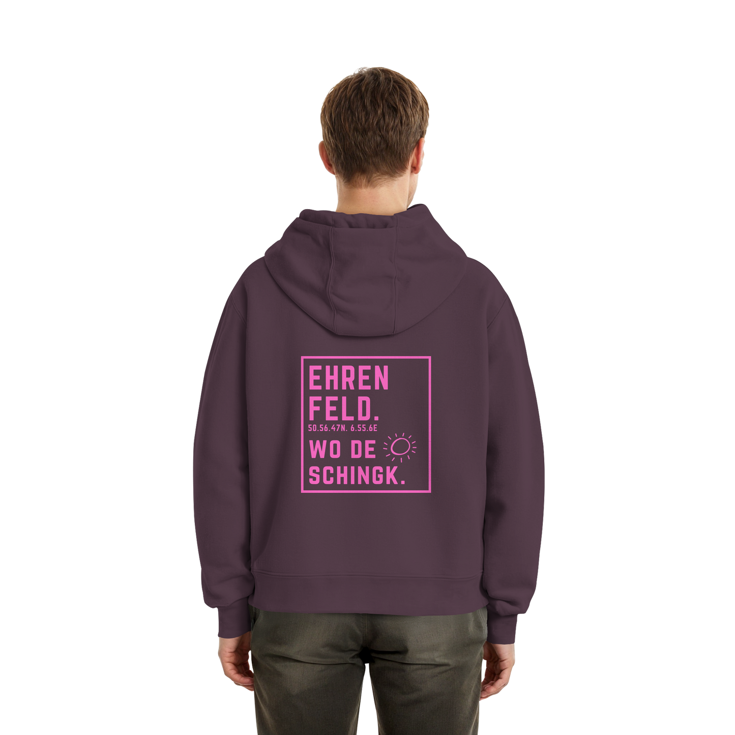Wo de Sonn schingk - Ehrenfeld Druck Rücken  - Fluffy Boxcut Zipper