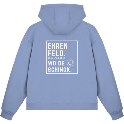Wo de Sonn schingk - Ehrenfeld Druck Rücken  - Fluffy Boxcut Zipper