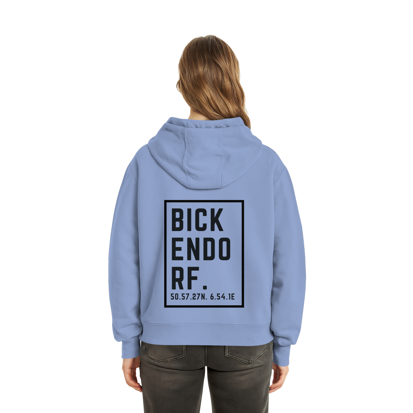 Bickendorf Koordinaten (großer Druck auf dem Rücken) - Fluffy Boxcut Zipper