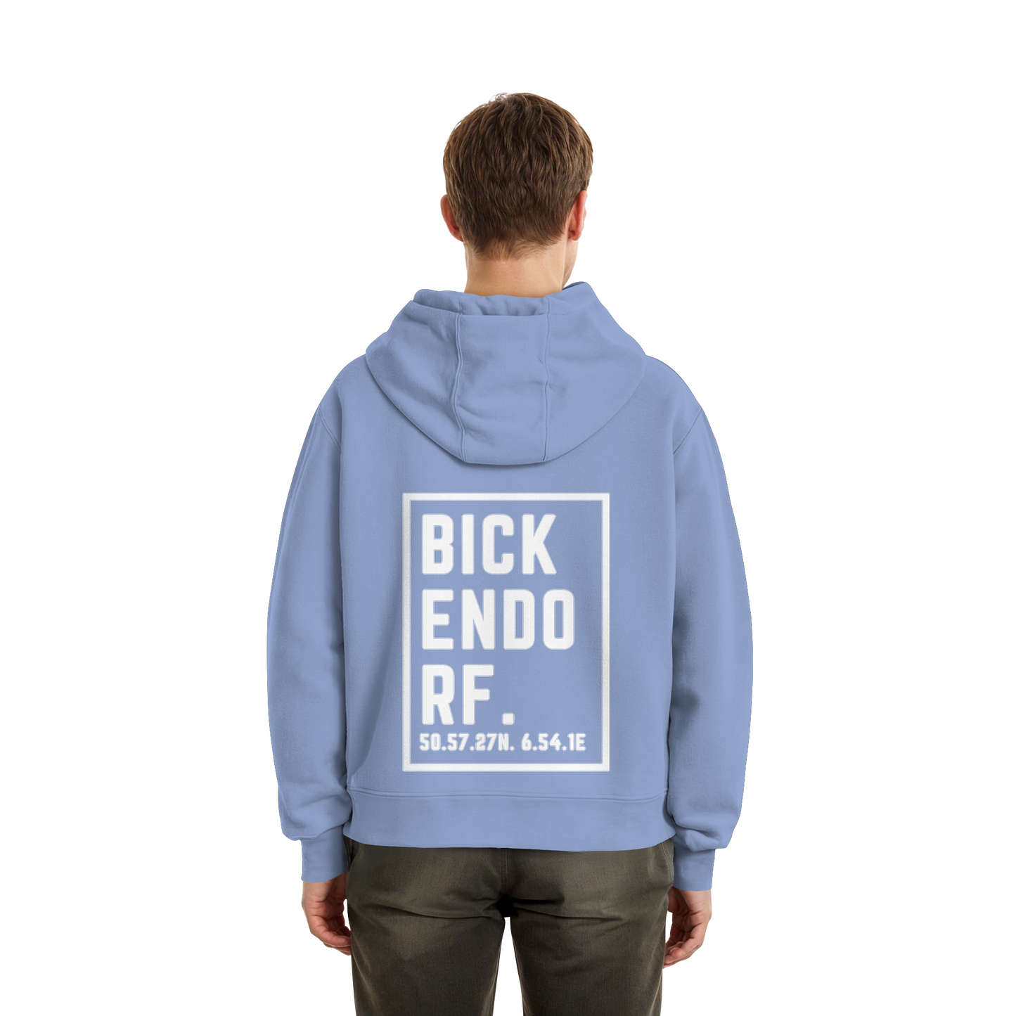 Bickendorf Koordinaten (großer Druck auf dem Rücken) - Fluffy Boxcut Zipper