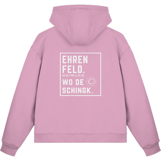 Wo de Sonn schingk - Ehrenfeld Druck Rücken  - Fluffy Boxcut Zipper
