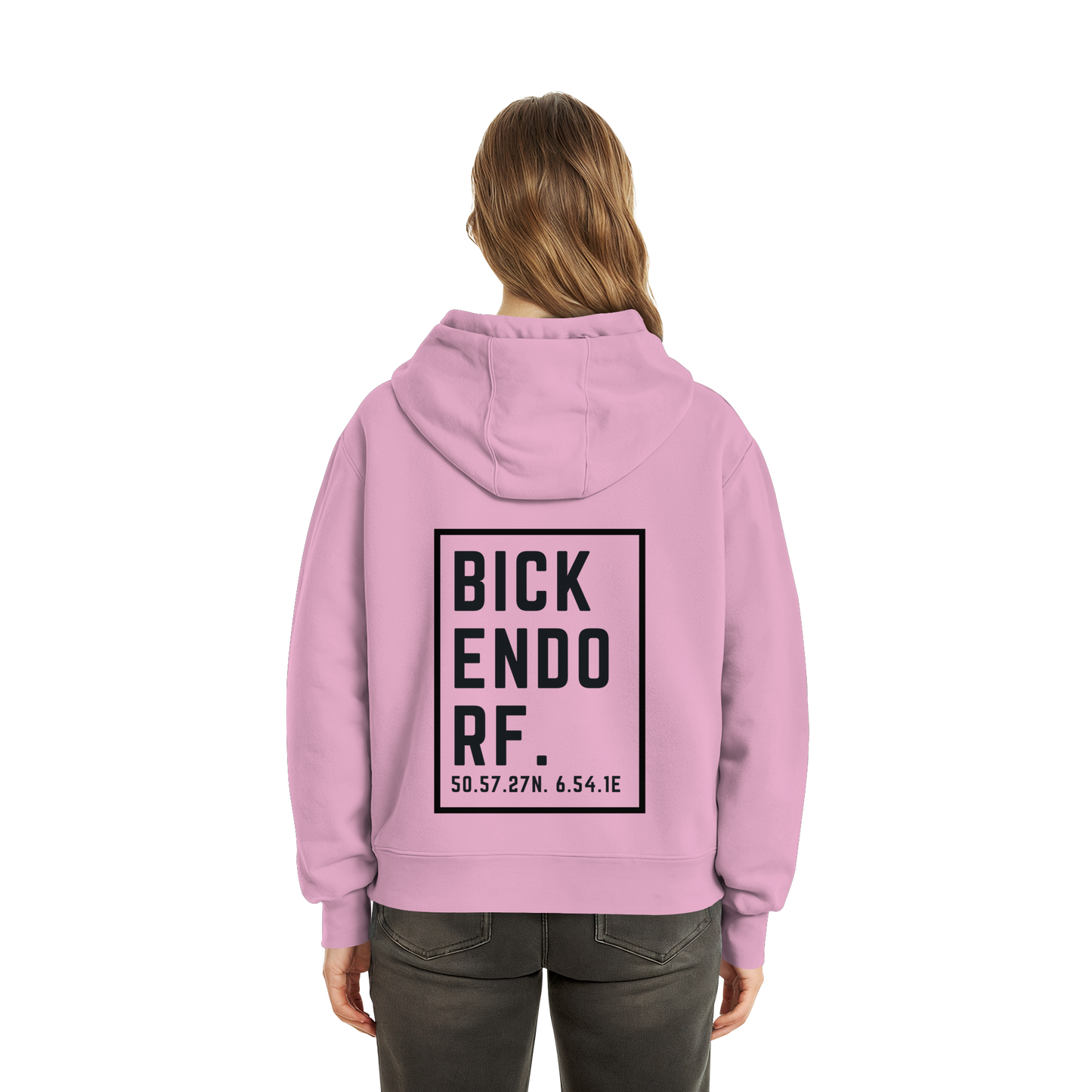 Bickendorf Koordinaten (großer Druck auf dem Rücken) - Fluffy Boxcut Zipper
