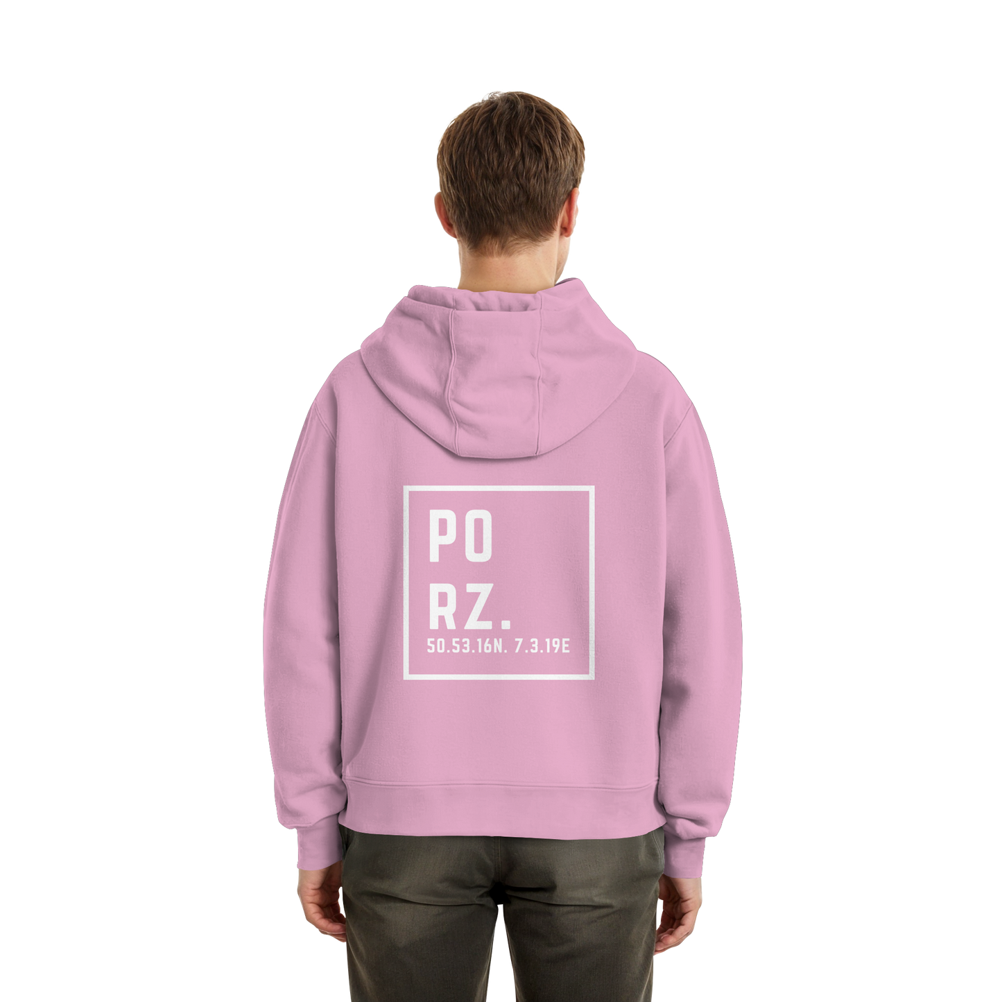 Porz Koordinaten (großer Druck Rücken) - Fluffy Boxcut Zipper