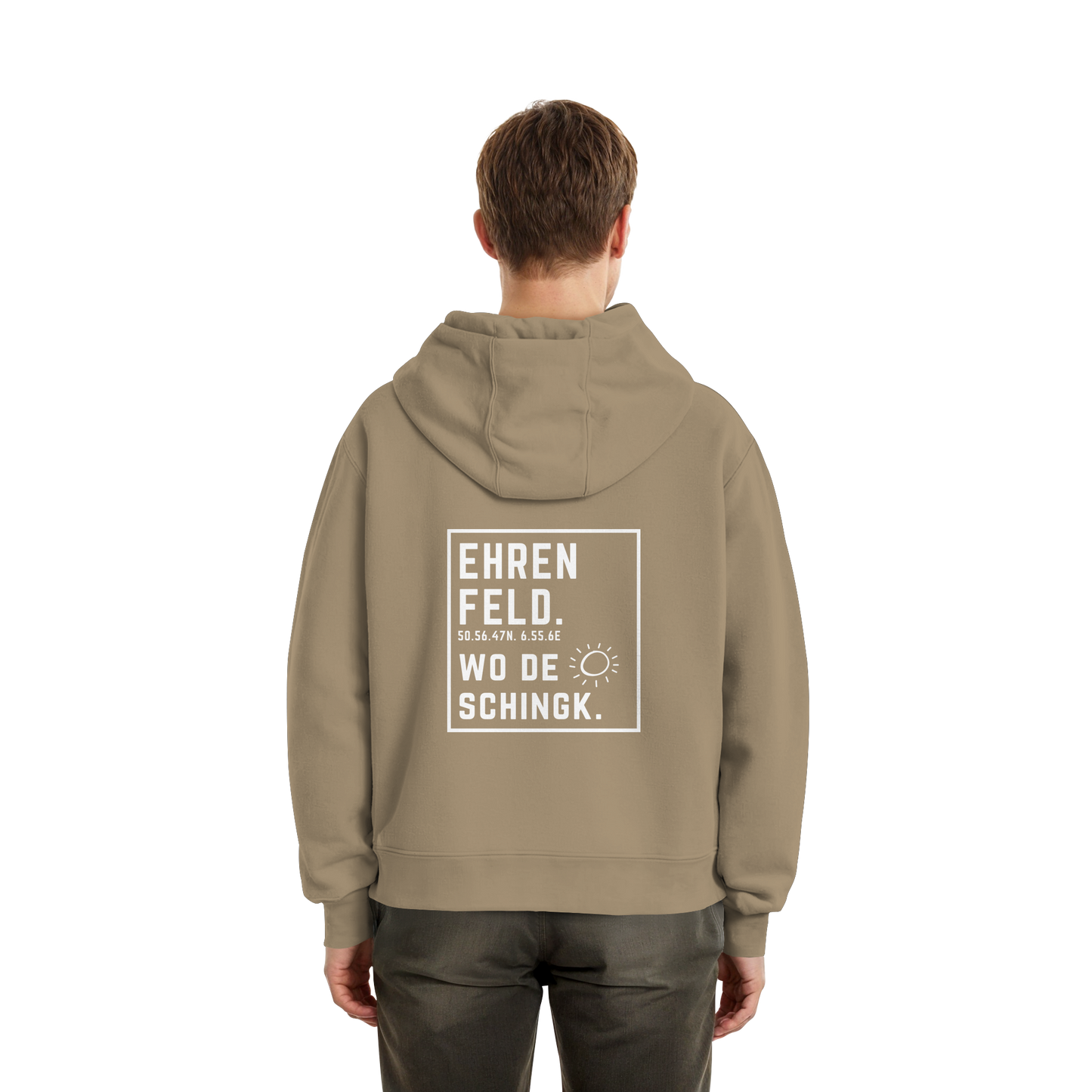 Wo de Sonn schingk - Ehrenfeld Druck Rücken  - Fluffy Boxcut Zipper