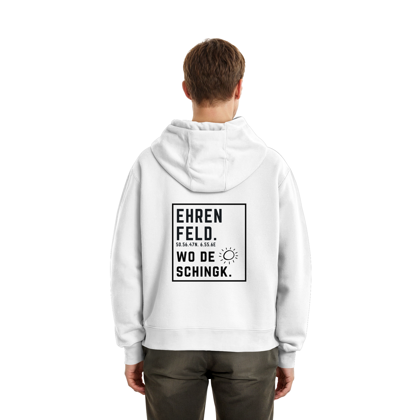 Wo de Sonn schingk - Ehrenfeld Druck Rücken - Fluffy Boxcut Zipper