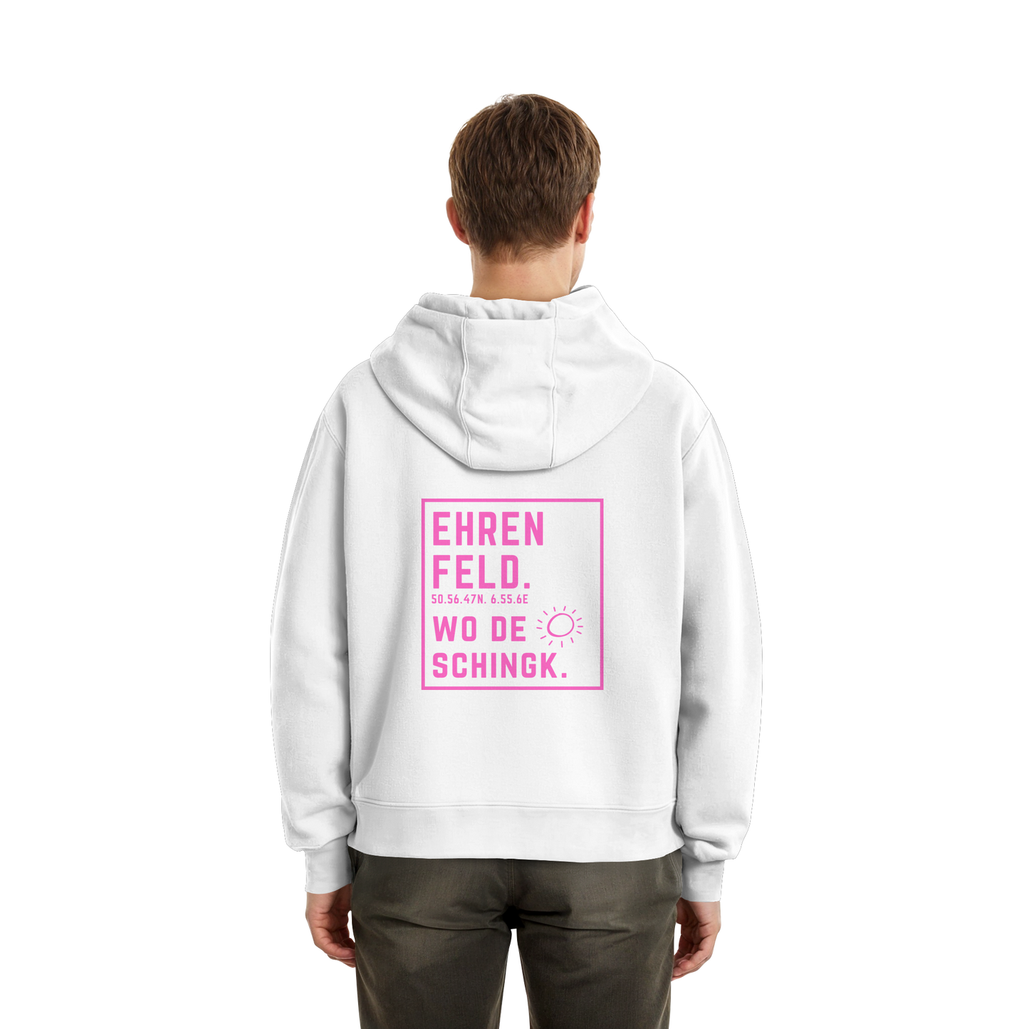 Wo de Sonn schingk - Ehrenfeld Druck Rücken  - Fluffy Boxcut Zipper