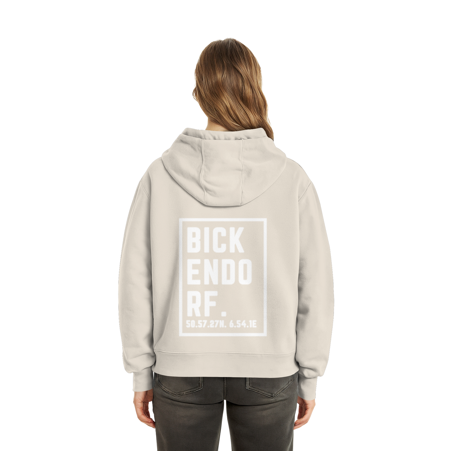 Bickendorf Koordinaten (großer Druck auf dem Rücken) - Fluffy Boxcut Zipper