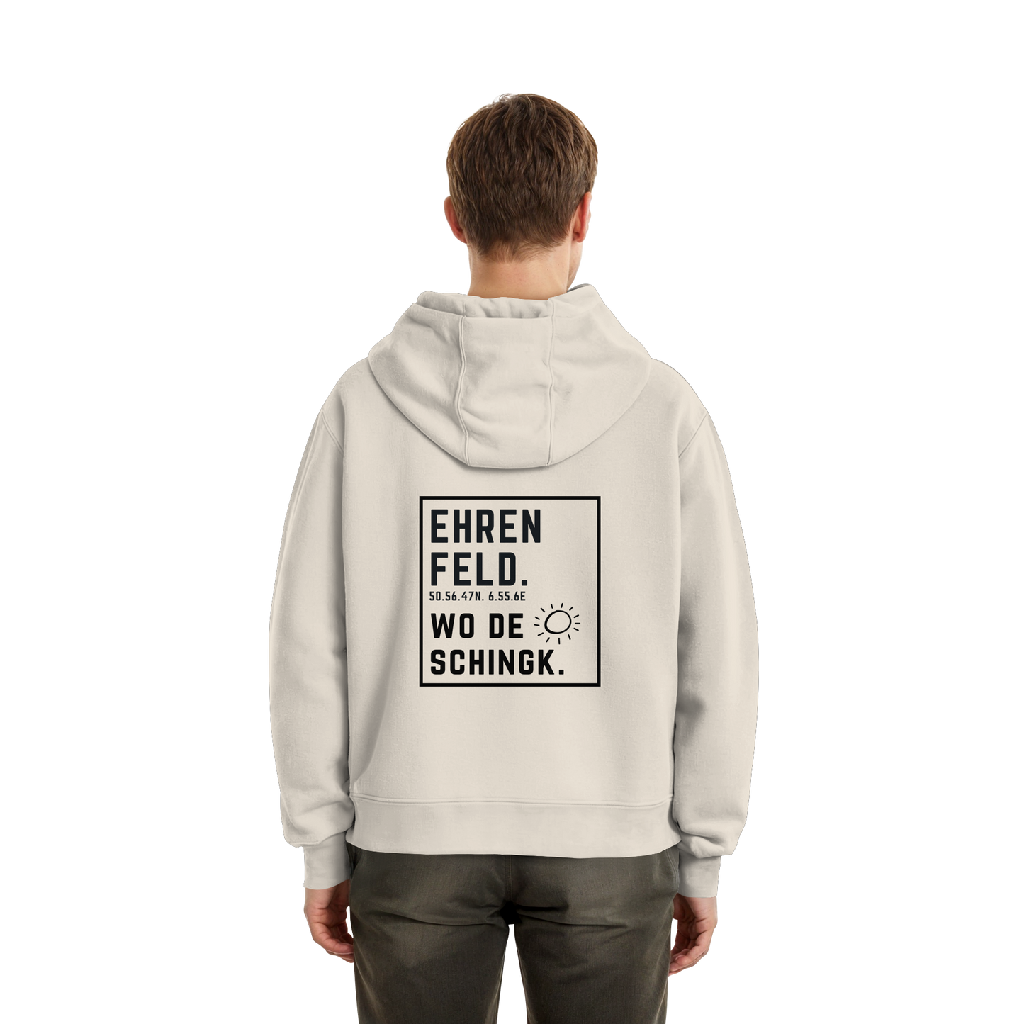 Wo de Sonn schingk - Ehrenfeld Druck Rücken - Fluffy Boxcut Zipper