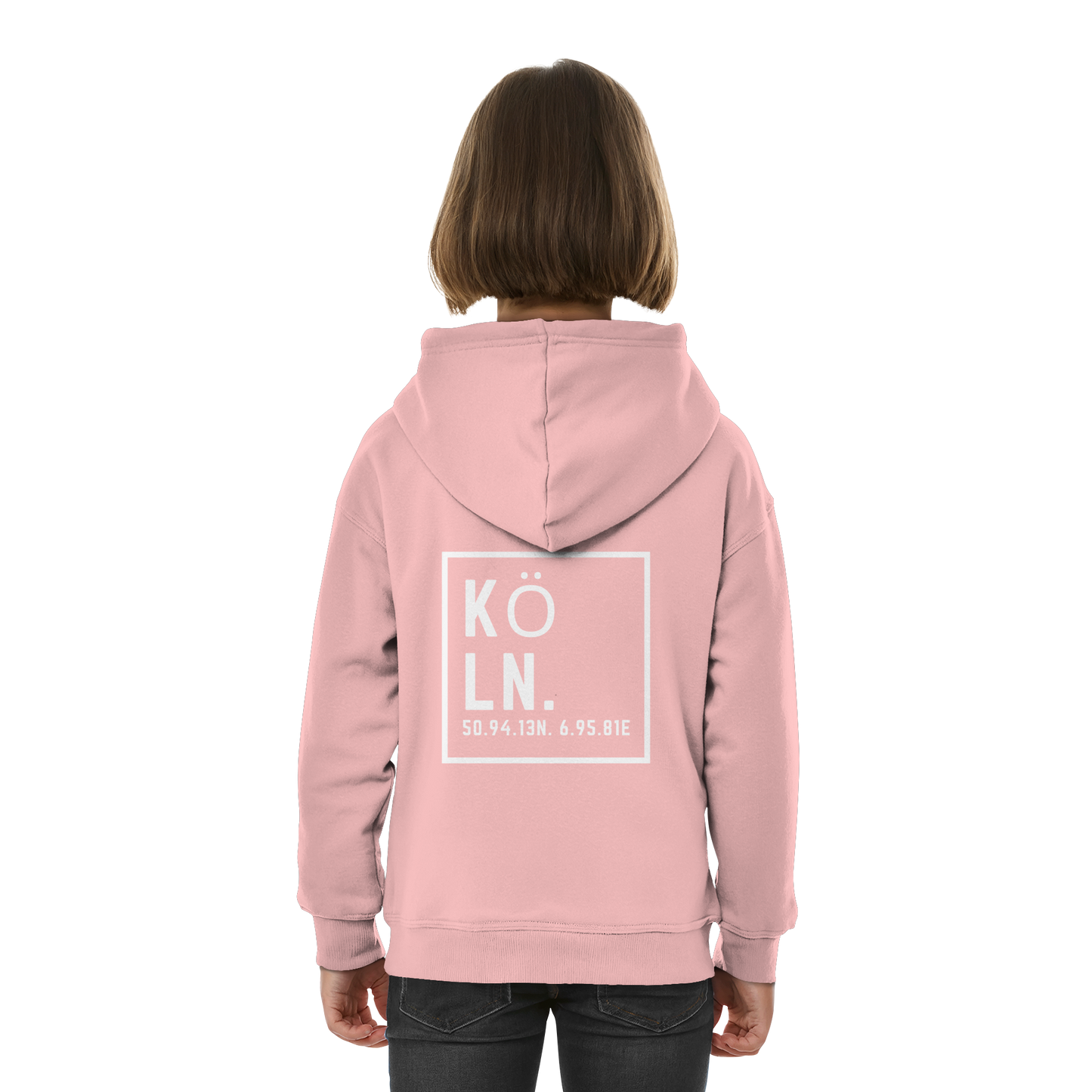 Köln Koordinaten (großer Druck auf dem Rücken) - Kids Basic Hoodie