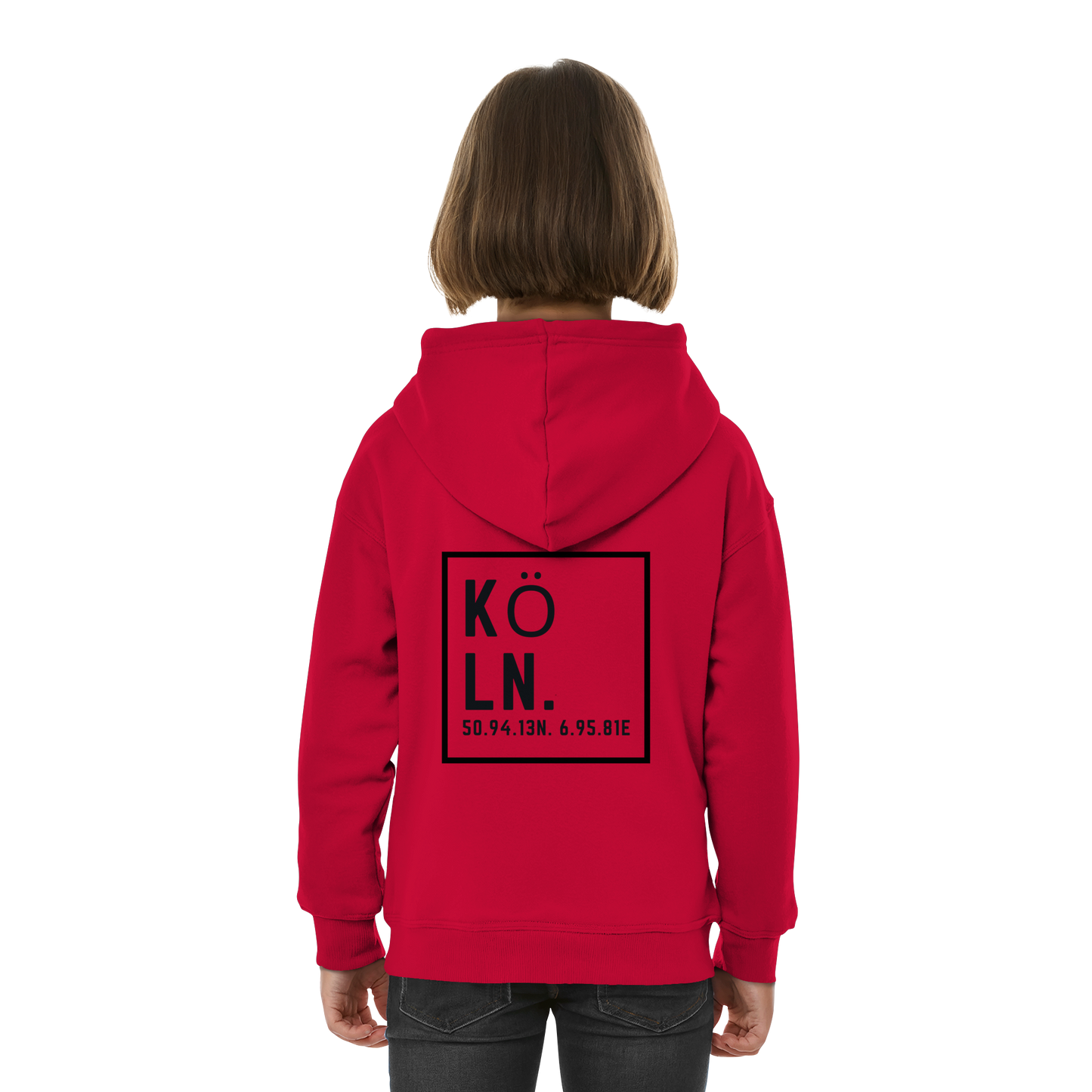 Köln Koordinaten (großer Druck auf dem Rücken) - Kids Basic Hoodie