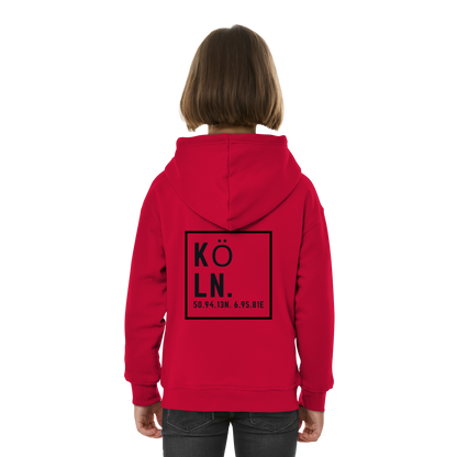 Köln Koordinaten (großer Druck auf dem Rücken) - Kids Basic Hoodie