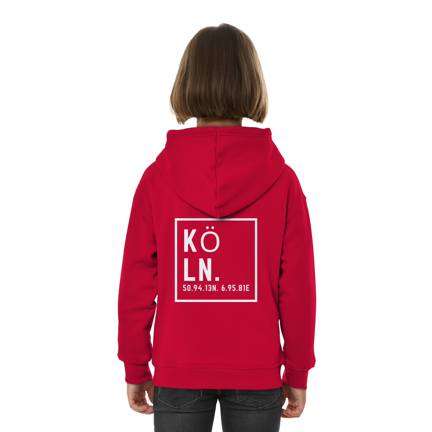 Köln Koordinaten (großer Druck auf dem Rücken) - Kids Basic Hoodie