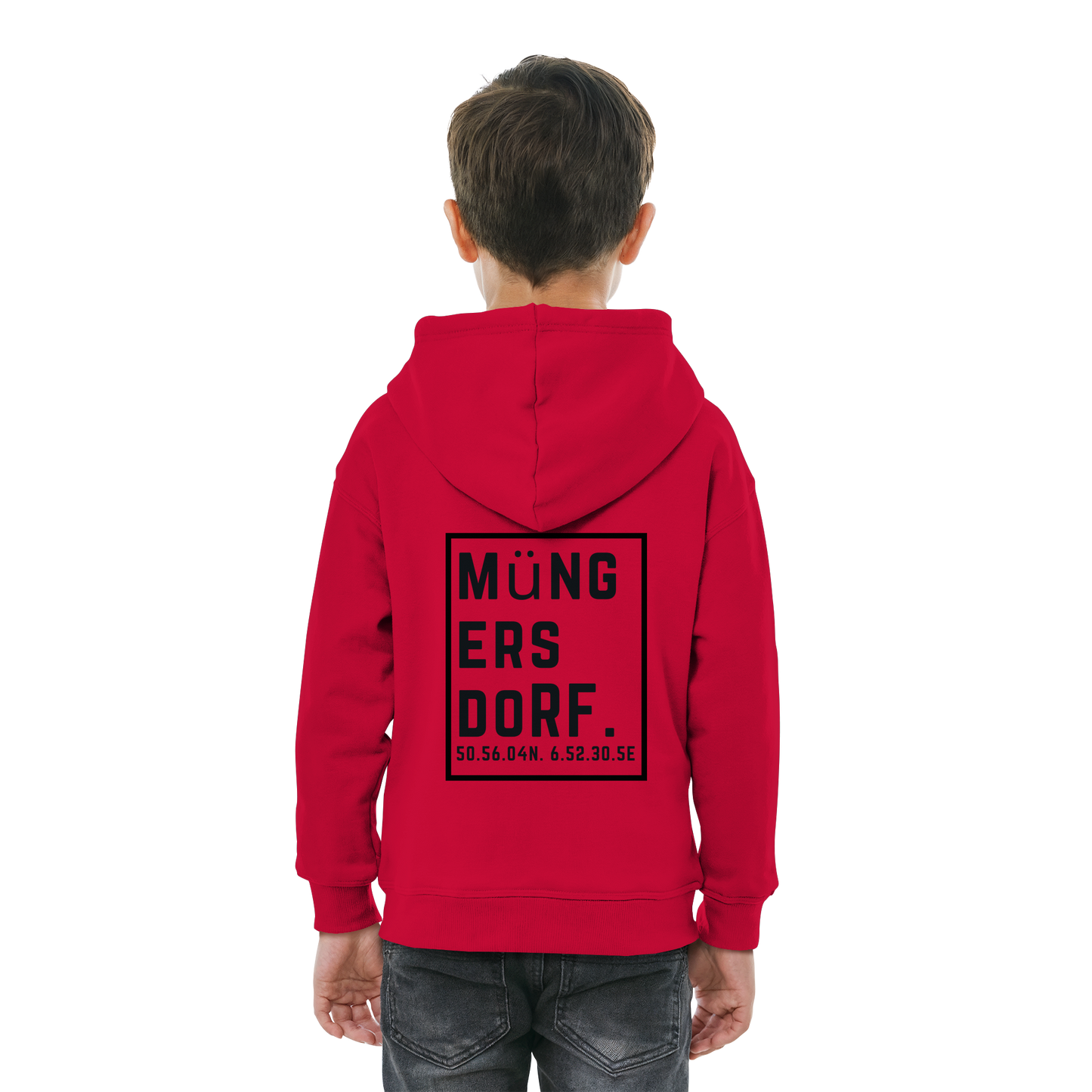 Müngersdorf Koordinaten (großer Druck auf dem Rücken) - Kids Basic Hoodie