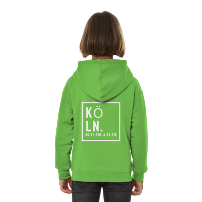 Köln Koordinaten (großer Druck auf dem Rücken) - Kids Basic Hoodie